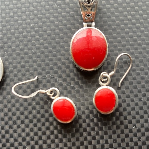Silpada - Set of 3 Necklace Slides and Burnt Orange Earrings and Necklace Slide - Picture 4 of 4